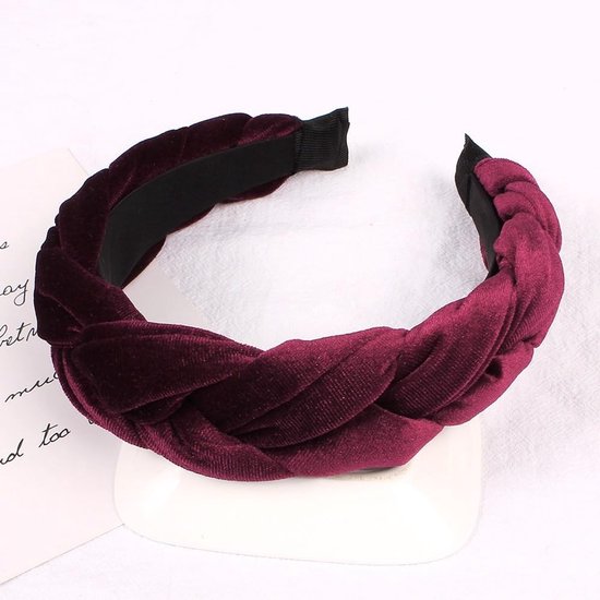Solidchoice- Hoofdband fluwelen twist - brede haarband - haarsieraad dames - haarband meisjes - 16 cm breed - comfortabel en duurzaam