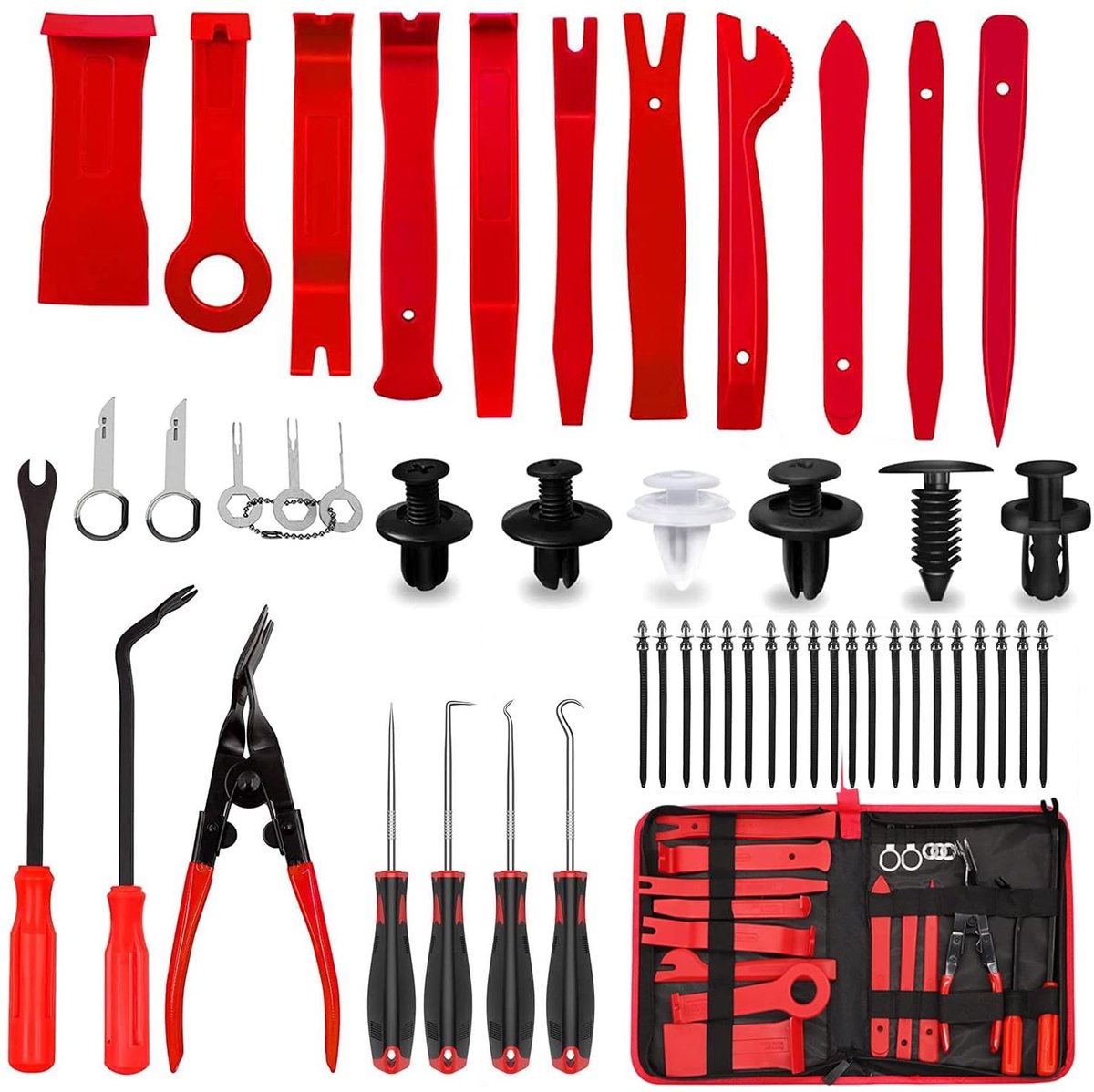 Dailygoods- Auto-Demontage-Gereedschapsset 19-delig - Professionele Kit - Trimgereedschappen - Voor Auto-Audio - Ergonomisch Ontwerp - Efficiëntie Verbeteren - Trimgereedschap