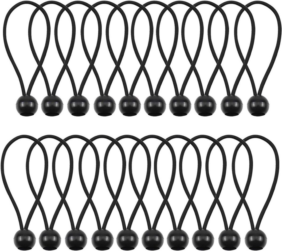 Elastische Bungee Koorden Set van 20 Stuks - Verstelbare Tarpaulin Bands voor Tent, Camping en Huishoudelijk Gebruik