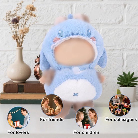 Dailygoods- Poppenoutfit Set - Blauwe Haaienkleding - Haaien Hoofdbedekking - Speelgoedaccessoires - Geschikt voor 17 cm Pop - Premium Zachte Stof - Poppenkleding van dailygoods — afbeelding 2