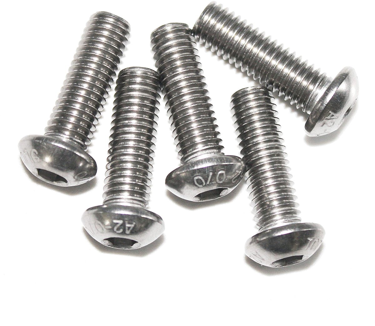 Dailygoods- Lenskop Schroeven 25 Stuks - M4 x 35 mm - Roestvrij Staal A2 - Volledige Schroefdraad - Binnenzeskant - Schroefverbindingen
