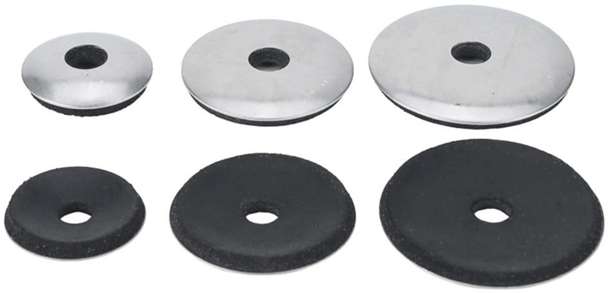 Onderlegschijven met afdichting - 50 stuks, 10 x 38 mm, RVS en EPDM rubber, voor stevige e