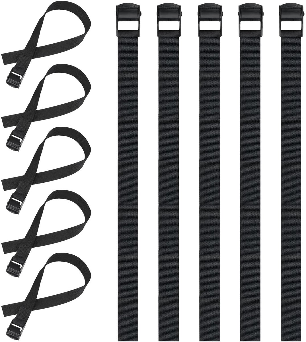 Dailygoods- Spanbanden 10 stuks - Verstelbare Sjorbanden - 40 cm - 250 kg Draagkracht - Bevestigingsriemen - Roestvrijstalen Gesp