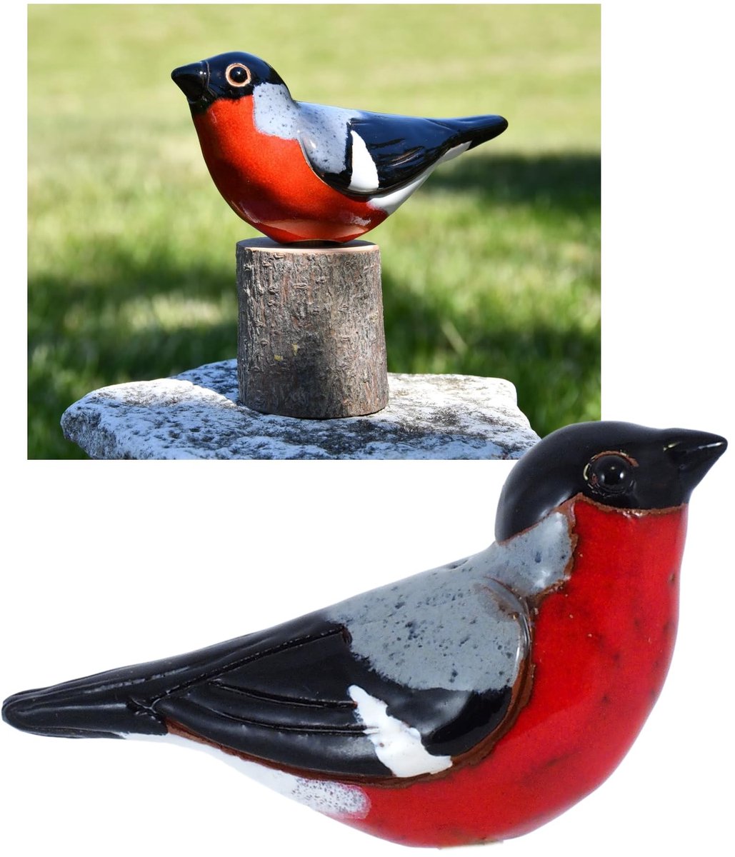 Dailygoods- Tuindecoratie Vorstbestendig - Keramische Vogel/Tuinfiguren - Handgemaakt - Natuurlijk Materiaal - Weerbestendig - Grappige Figuren - Tuinbeeld