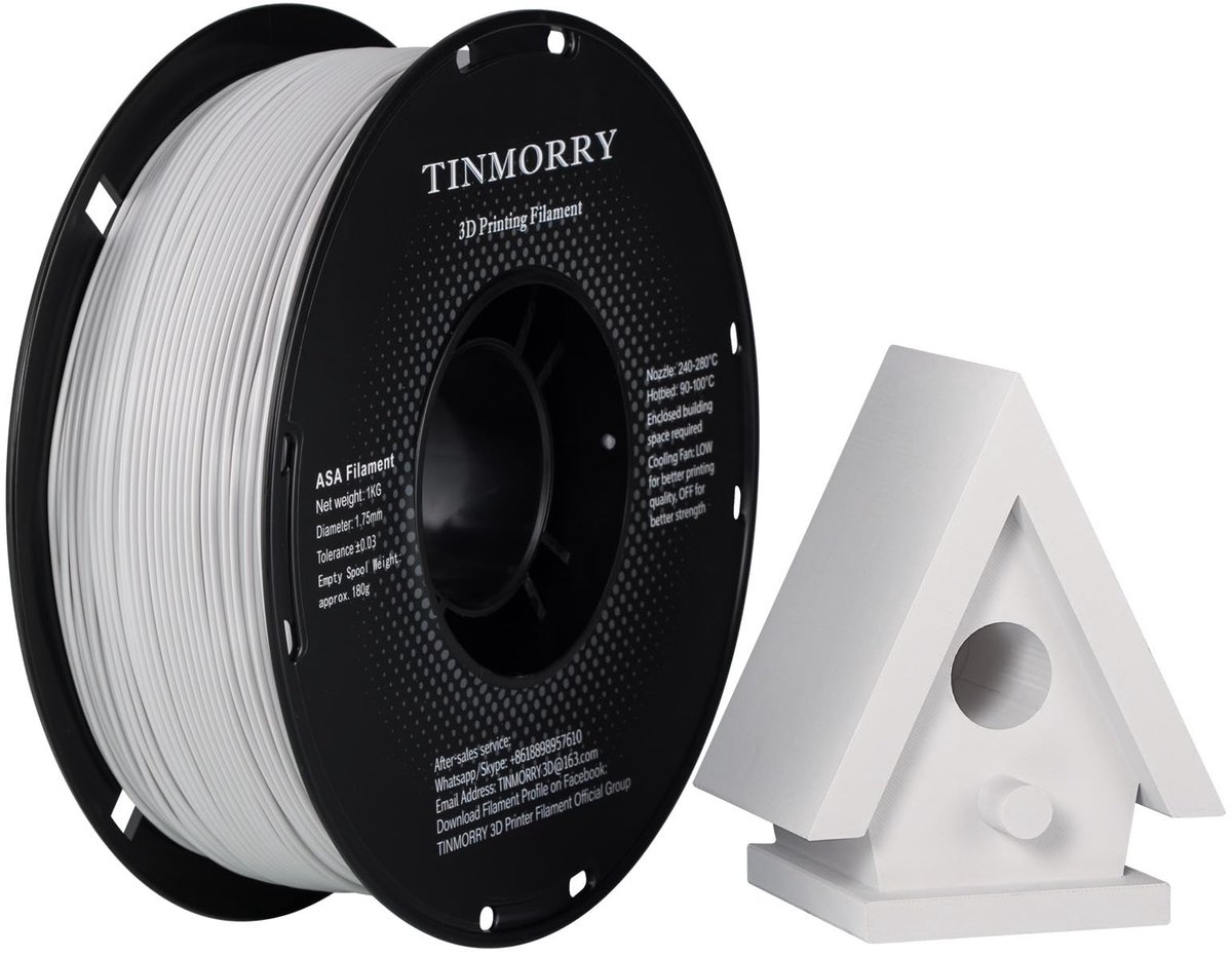 Dailygoods- 3D Filament 1.75mm Hoog UV- & Hittebestendig - Duurzaam - Taai - Geschikt voor Buitentoepassingen - 1KG Spoel - Weerstand tot 90 °C - 3D Printmateriaal