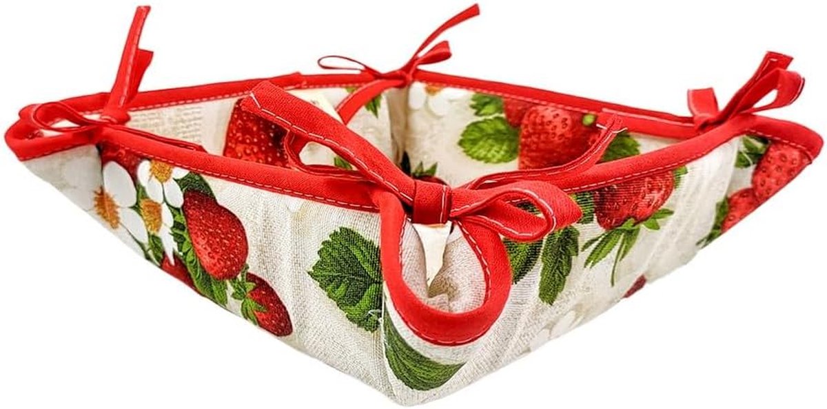 Broodmand Stof - Broodzak - Tafel Presentatie - Gepadded Materiaal - 20x20 cm - Rood