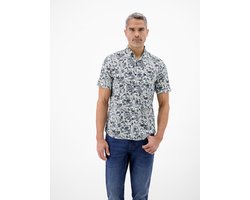 LERROS Overhemd met korte mouwen en sportieve button-downkraag , Maat: L , Kleur: BROKEN WHITE , 76% katoen, 24% polyester
