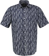 LERROS Overhemd met korte mouwen en all-over print in maritieme stijl , Maat: 4XL , Kleur: CLASSIC NAVY , 99% katoen, 1% elastaan