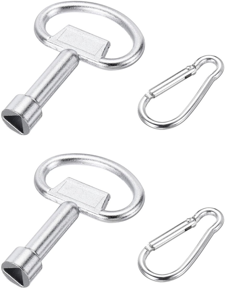 Dailygoods - Triangle Wrench - Sleutelring - Duurzaam - Zilver - Driehoekige Moersleutel - Geschikt voor Meterkasten en Afvalbakken - Zilver