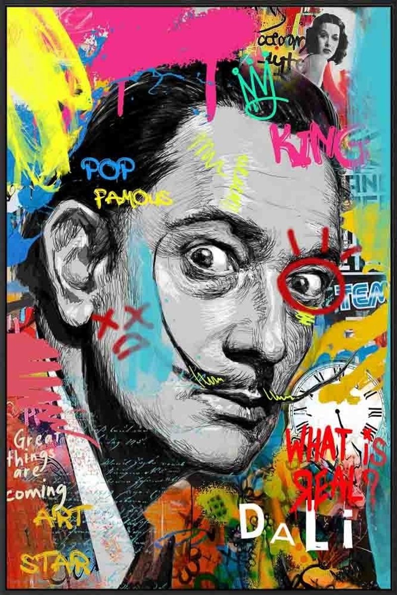 HomeBound by KY | Schilderij high gloss popart Dali | 70x105x5cm | wandpaneel popart
