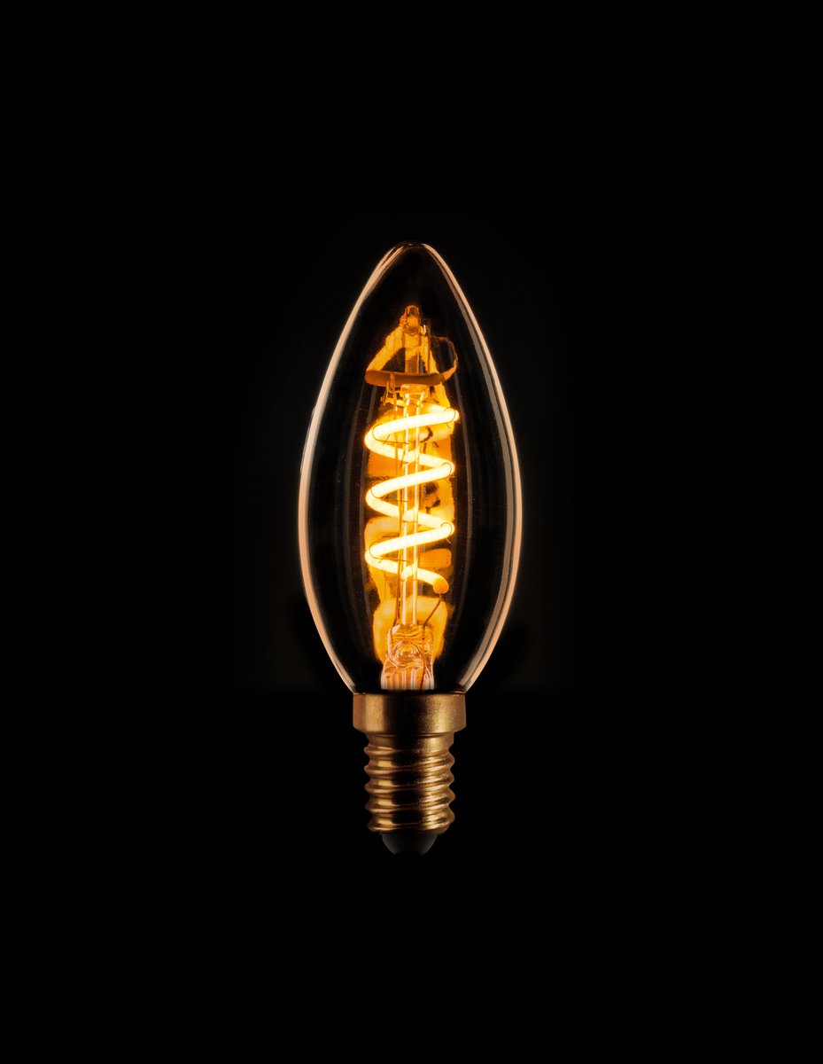 ETH Kaars spiraal filament LED 3w E14 230v 2200k dimbaar goud 225Lm