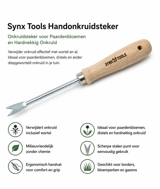 Synx Tools Handonkruidsteker - tuingereedschap - paardenbloemsteker - onkruidverwijderaars - onkruidsteker van Synx Tools — afbeelding 2