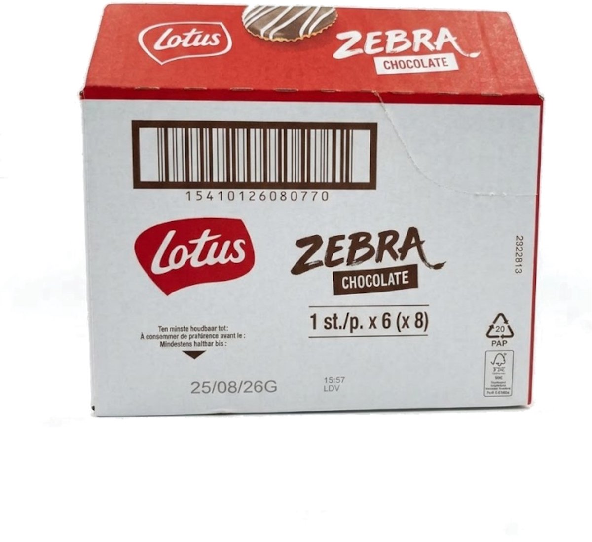 Lotus Zebra Chocolate - Multipack - Gebak - 48 (8x6x1) Stuks