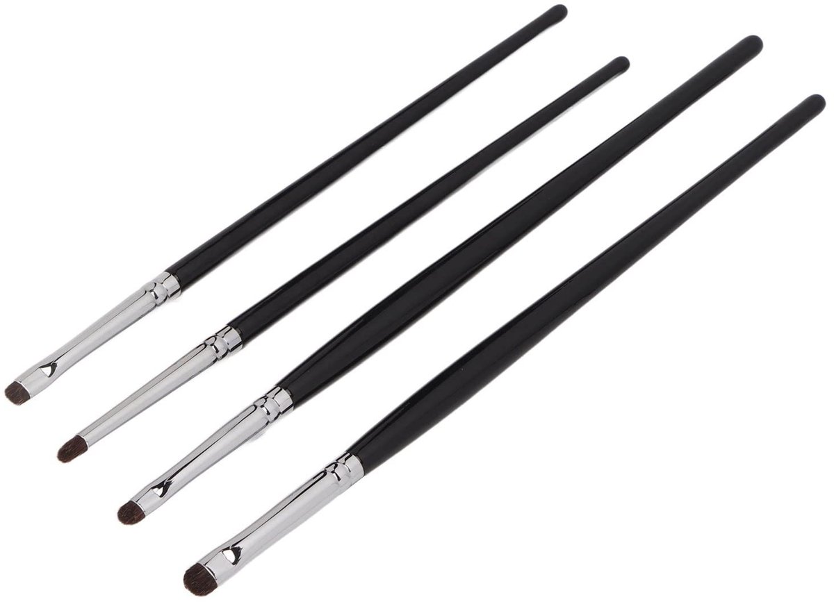 Dailygoods- Oogschaduwborstel Set - 4-delige Make-upborstelset - Ergonomische Handgreep - Dicht Haar - Klein Formaat - Rijke Poedergrijpkracht - Make-upborstel