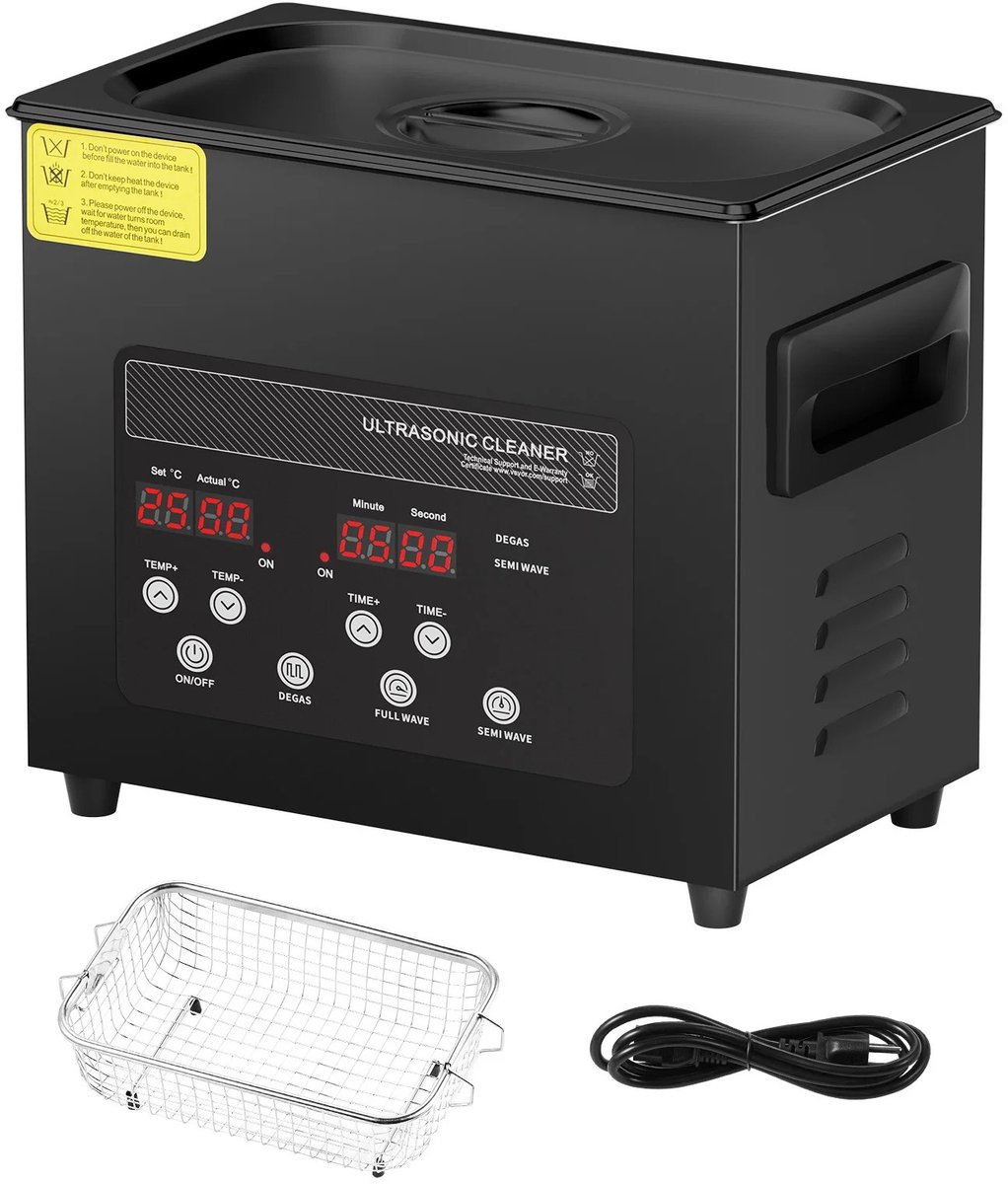 Cellista 10L Ultrasone Reiniger - Ultrasoon Reinigingsmachine - RVS Sonische Cleaner - 40kHz Industriële Reiniging - Timer 0–30 min - 600W Verwarming