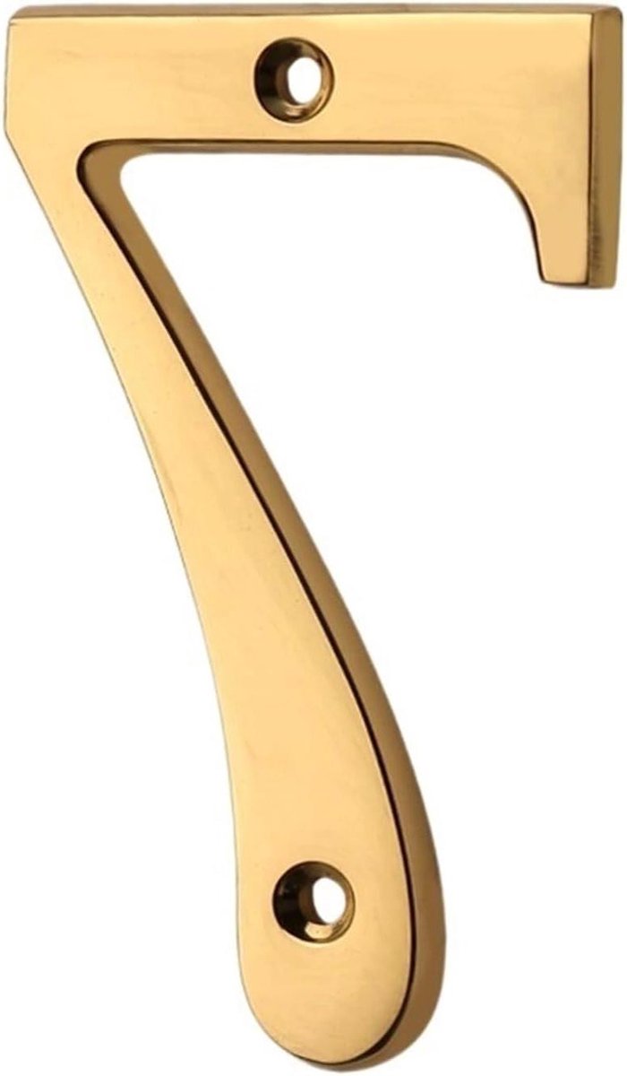 Huisnummer - Deurnummer Cijfer - Adres Aangeven - Massief Messing - 4 Inch Hoog - Goudkleurig