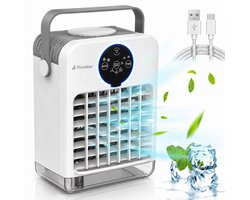 Elcostar® Comfort Portable Airco - Mini Airco - 2026 Model - Mobiele Airco - Luchtkoeler 4-in-1 - 4 windsnelheden, 2 luchtbevochtingsstanden & Timer - Aircooler - Draagbare Airco - Lekvrij - Airco - Met Afstandsbediening - Wit