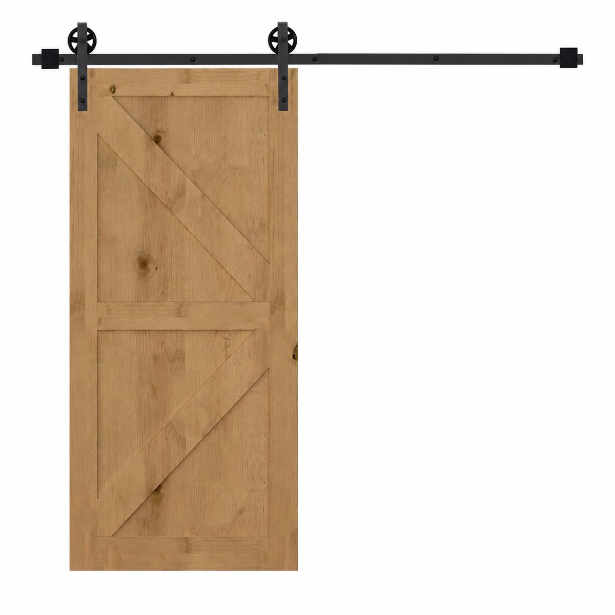 Bruinsma INEX Schuifdeurbeslag - Houten Schuifaccessoireset - Vloergeleider Schuifdeur - schuifdeurbeslag zwart - 183Lx4Bx6H CM