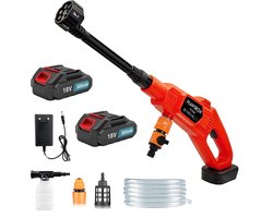 18V draadloze hogedrukreiniger – 1000 PSI, 6-in-1 sproeikop, 5 meter slang – voor terras, auto, schutting en veranda