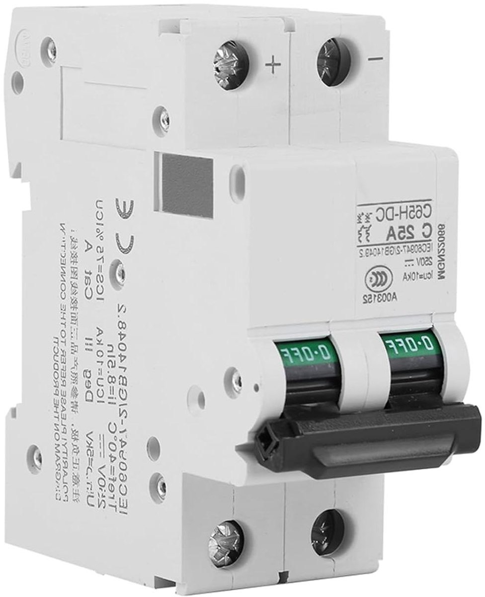 DC Stroomonderbreker - Miniatuur Schakelaar - Zonne-energie Systemen - Overbelasting Bescherming - 250 Volt - Grijs