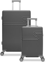 BHPPY Kofferset 2 delig - Handbagage koffer 28L - Reiskoffer 86L - TSA slot - Signature kofferset Cool Gray