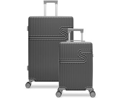 BHPPY Kofferset 2 delig - Handbagage koffer 28L - Reiskoffer 86L - TSA slot - Signature kofferset Cool Gray