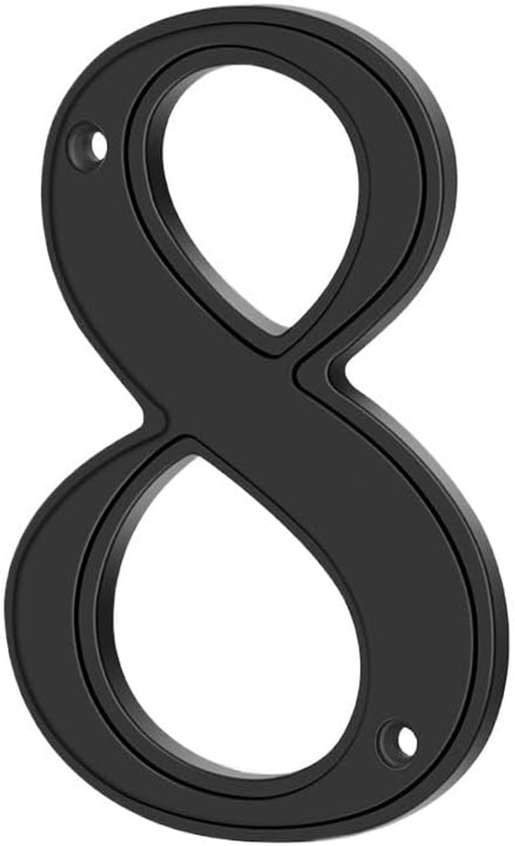 Huisnummer Bord - Adres Nummer - Huis Markeren - Waterdicht ABS-Acryl - 127mm Hoog - Zwart