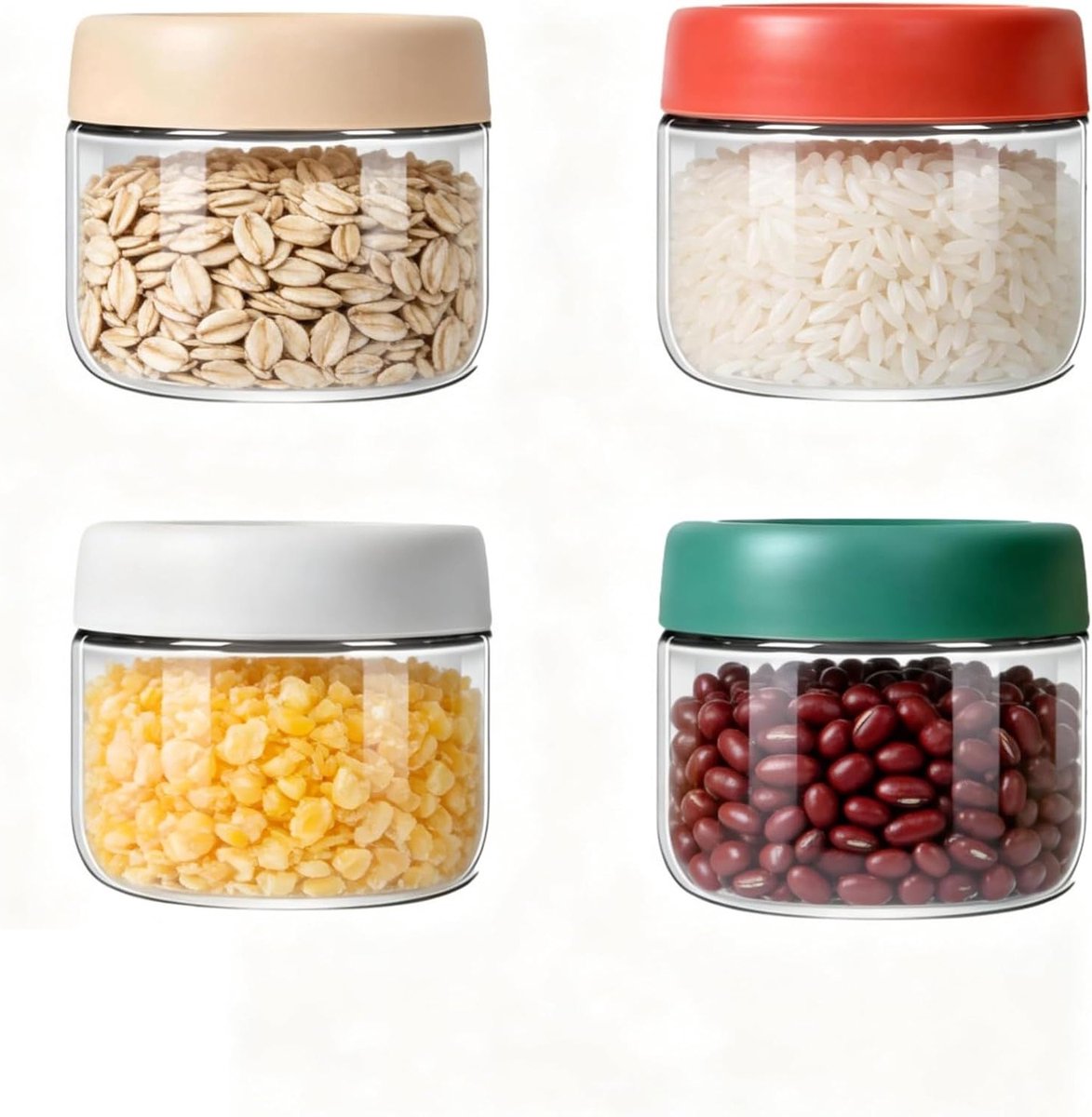 4 Ekikopo ky'endabirwamu voor Salades, Jam en Bihikire - Multifunctioneel Keukengerei (300ml)