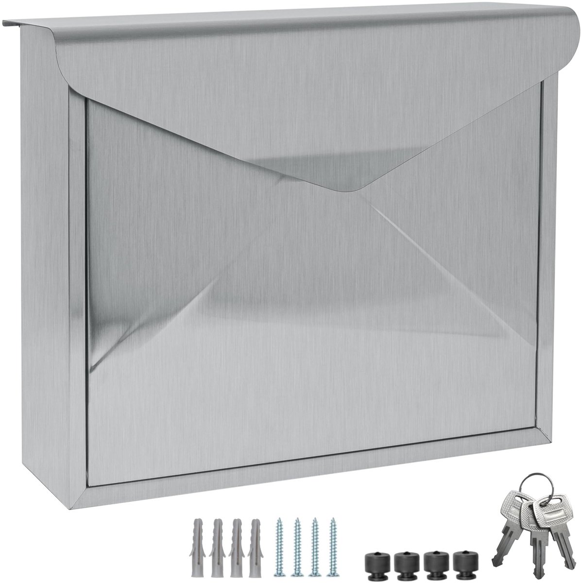 Dailygoods- Brievenbus Wandmontage - Roestvrij Staal - Weerbestendig - Corrosiebestendig - Eenvoudig te Installeren - Inclusief Afstandhouders - Postbus