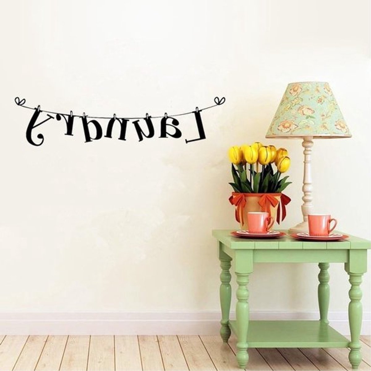Creatieve Muurdecoratie met Afneembare Wandstickers voor Keuken en Wasruimte - DIY Vinyl Kunst voor Inspirerende Quotes