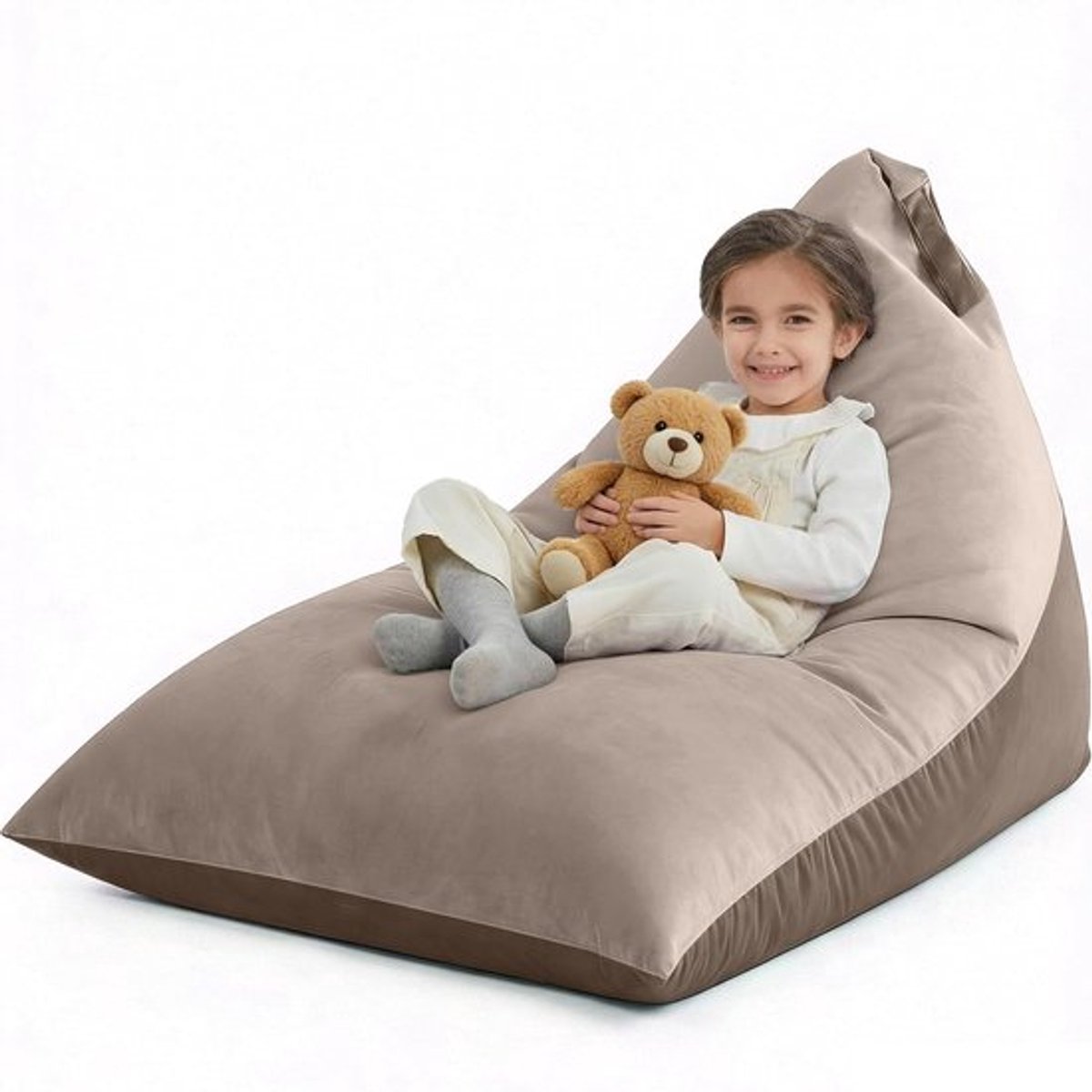 Zitzakstoelhoes 1,2 m - Extra grote fluwelen zitzakhoes - Wasbare zitzak zonder vulling - Driehoekige luie bankovertrek - Geschikt voor volwassenen/tieners/kinderen - Ultrafijne stof voor comfort en duurzaamheid
