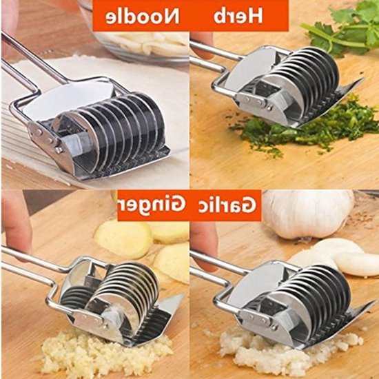 RVS Noedelsnijder voor het Snijden van Noedels, Pasta en Spaghetti - Keuken Gereedschap voor Het Maken van Deeg en Pasta van RVS — afbeelding 4