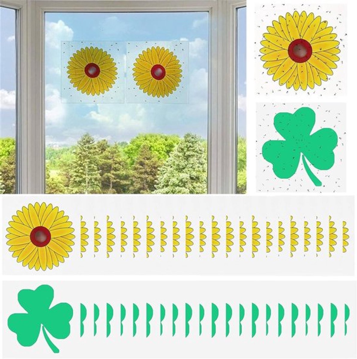 Effectieve Vliegenvallen voor Binnen - 60 Stuks Decoratieve Raamstickers voor Fruitvliegen en Huismuggen