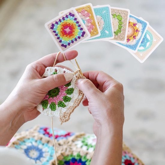 Set van 50 Haakpatronen voor Granny Square Kaarten met Foto Ontwerpen voor Persoonlijke Covers voor Volwassenen en Beginners — afbeelding 4