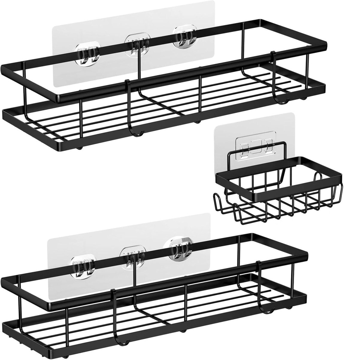 Doucheplank - Zwart - Zonder boren - Roestvrij Staal - Voor Badkamer en Keuken