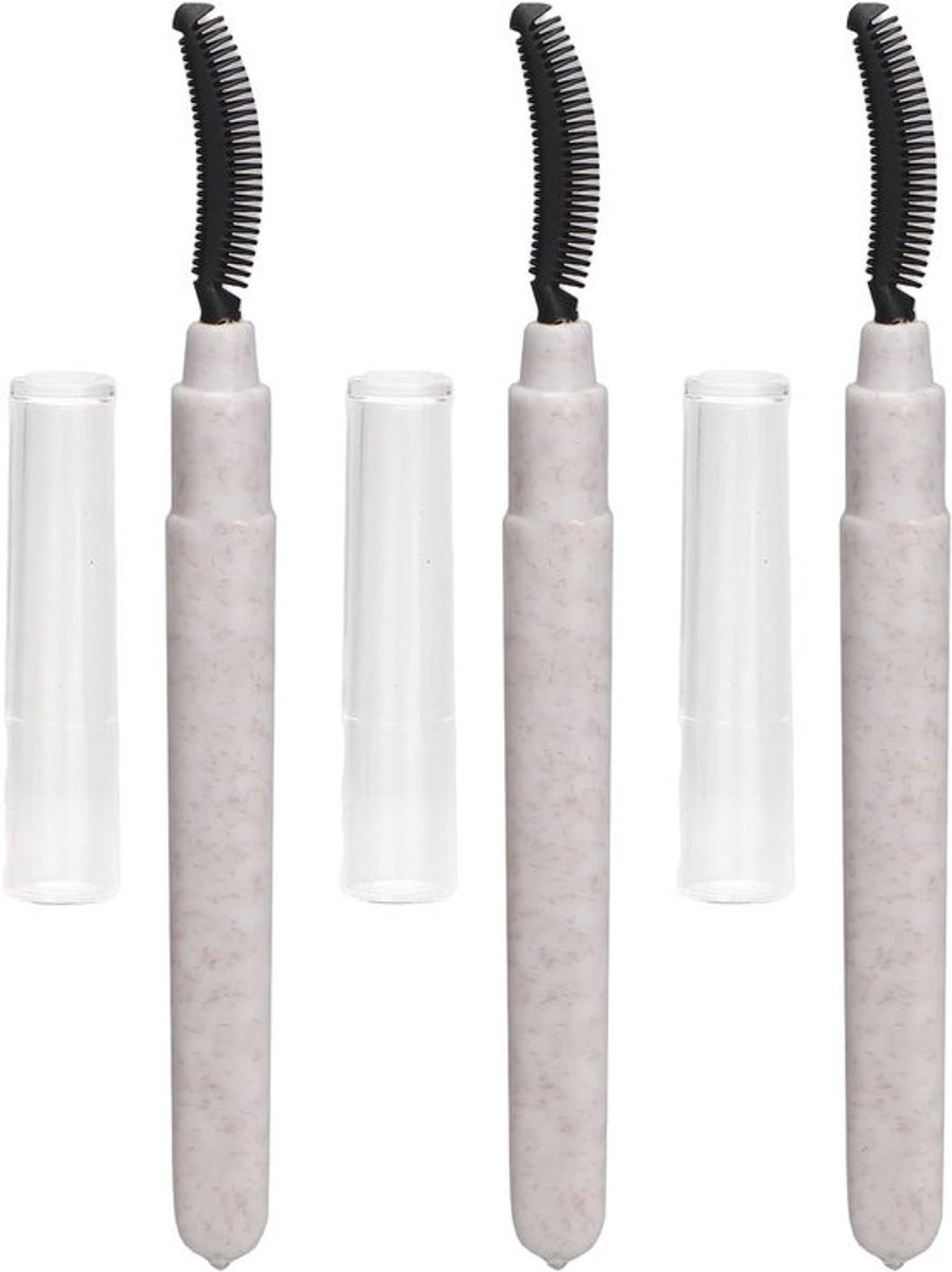 Set van 3 silicone wimperborstels voor mascara, oogwimper scheidingshulpmiddel met deksel, handige wimper scheidingsborstel