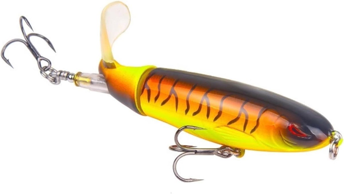 Whopper Popper Kunstaas - Visgerei Plopper - Vissen Op Topwater - Zachte Roterende Staart - 10 cm - One Color
