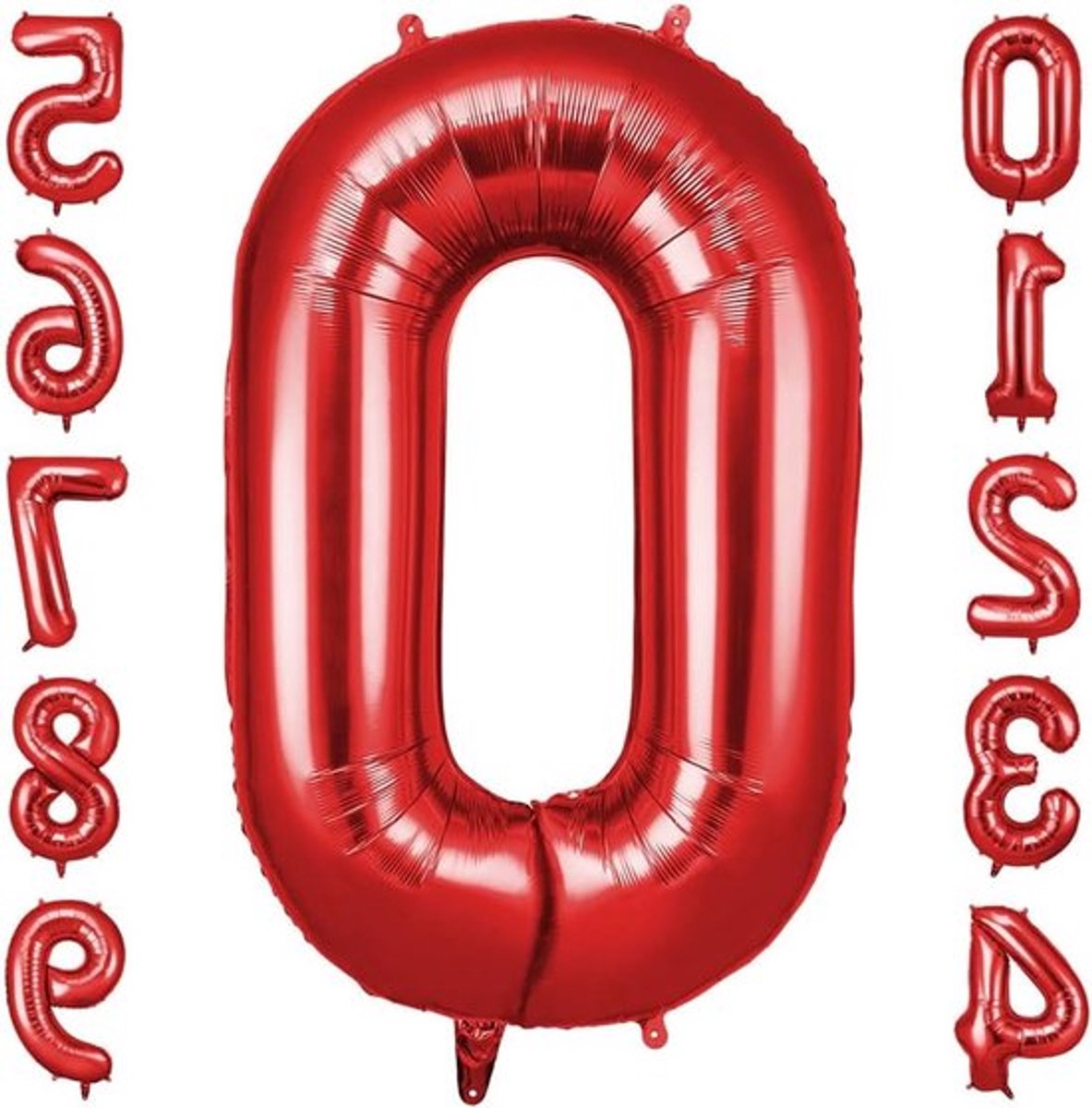 Grote 40 Inch Helium Ballonnen met Cijfer 0 - Foil Ballon voor Verjaardag, Bruiloft en Feestdecoratie in Rood
