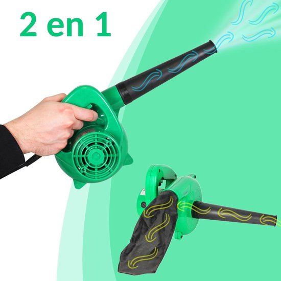 Zavio® Elektrische Bladblazer - Lucht Blaster - Apparaten Reinigen - Traploze Snelheid - Groen met zwart van zavio — afbeelding 4