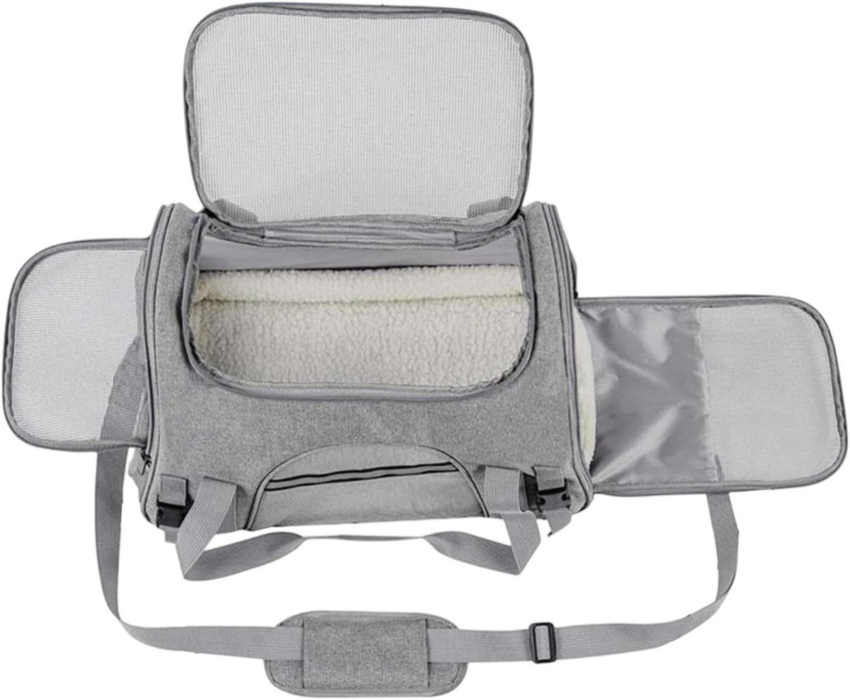 Draagdoek Huisdieren - Reistas Kat Puppy - Rustig Reizen - Verbeterd Ventilatiesysteem - 46 x 20 x 1 cm - Grijs