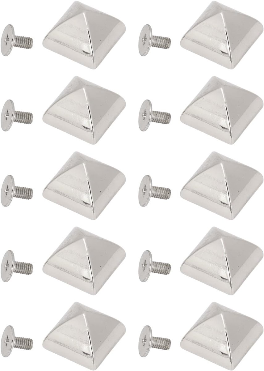 SnelShoppen - 20 Stuks 15mm RVS Puntige Schroef Rivets voor Leer - Decoratieve Nieten voor Tassen, Riemen, Schoenen en Kleding - Punk Stijl - Ideaal v