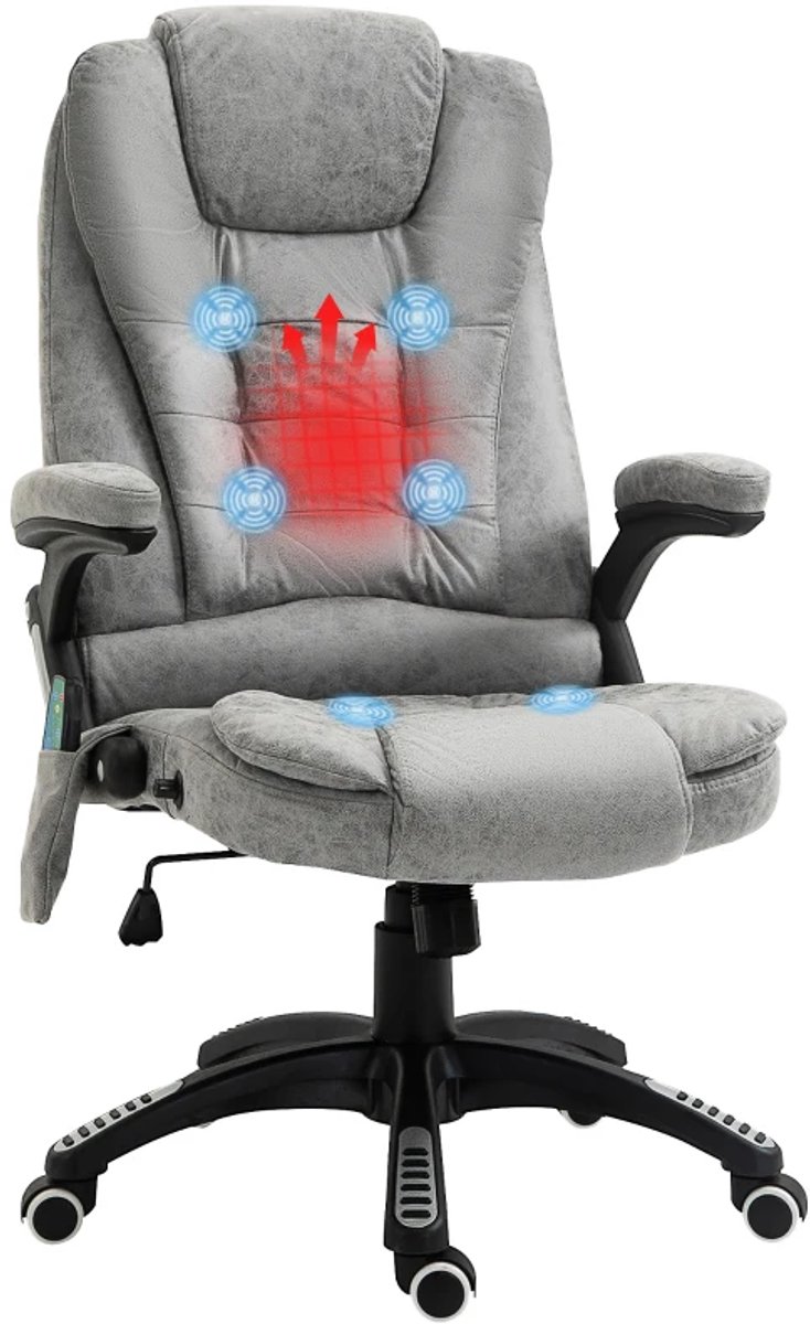 Ergonomische Bureaustoel met Massagefunctie & Verwarming - In Hoogte Verstelbaar - Max. kanteling 130° - 360° Draaibaar - Kantoorstoel - Gamestoel - Volwassenen Stoel - Directiestoel -