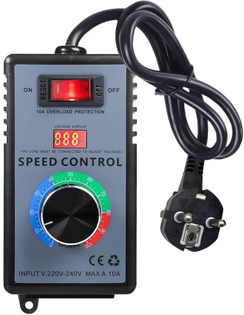 Snelheidsregelaar 230V 10A - Frequentieomvormer 4000W - Overload bescherming - Veilig gebruik voor gereedschap - ShopVlot