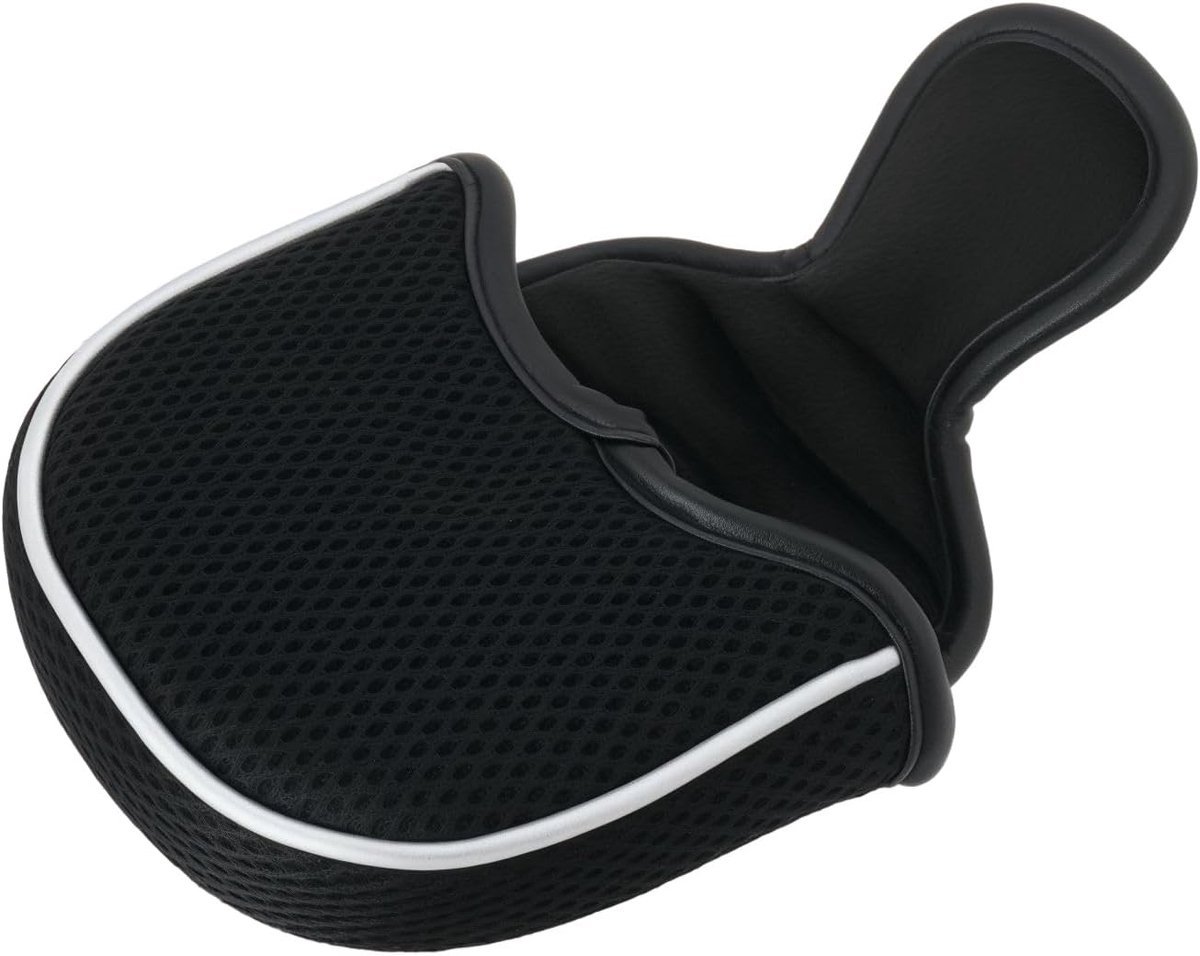SnelShoppen - Zwarte Mesh Mallet Putter Hoes - Magnetische Sluiting - Bescherming voor Golfclubs - Geschikt voor Mallet Putters - Stijlvol en Duurzaam