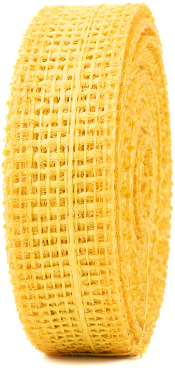 Jute lint - 25 mm x 9 meter - geel