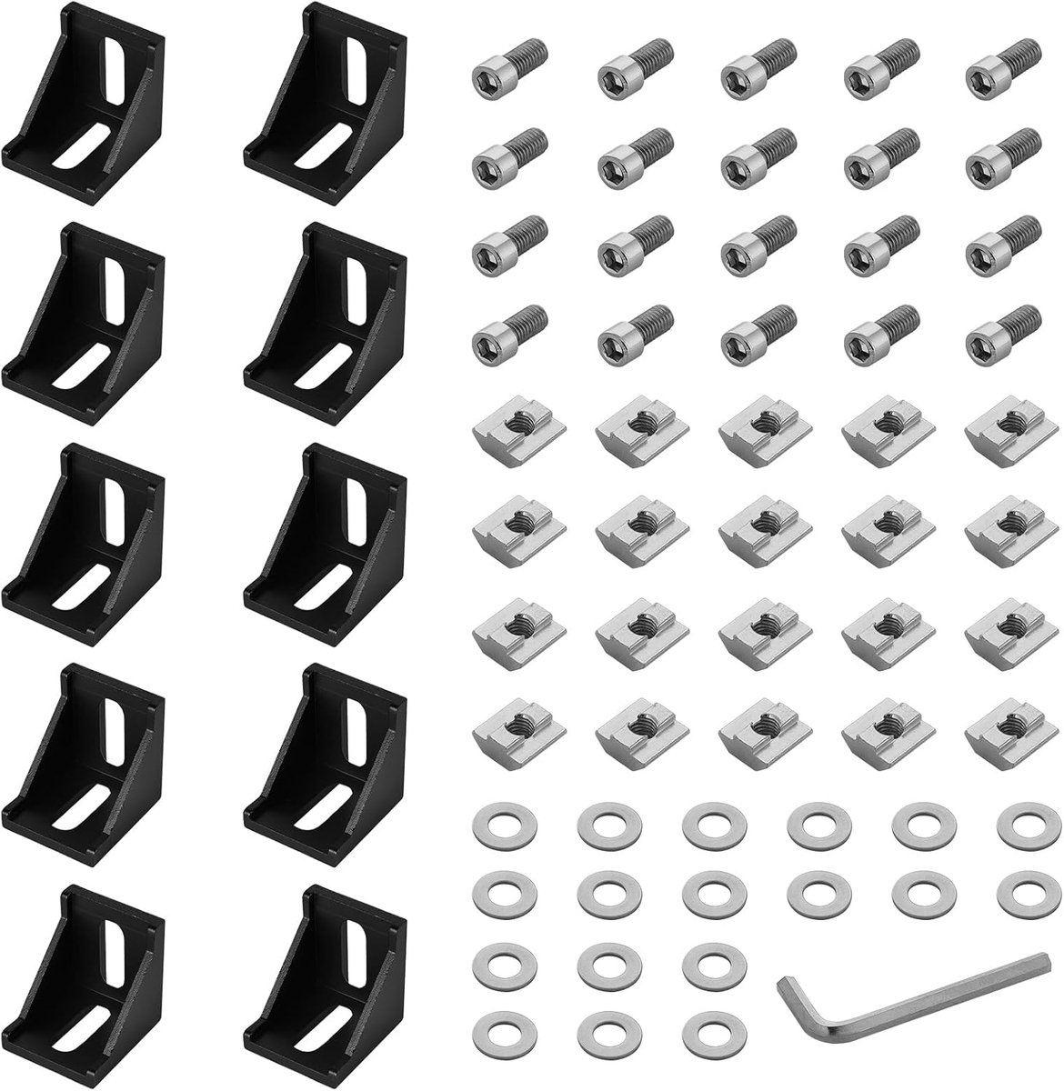 SnelShoppen - Aluminium Profiel Hoek Montage 40x40 Montagehardware Hoek Alu Profiel Hoekverbinder Wandmontage 90 Graden Hoek Raster voor 4040 Strippro