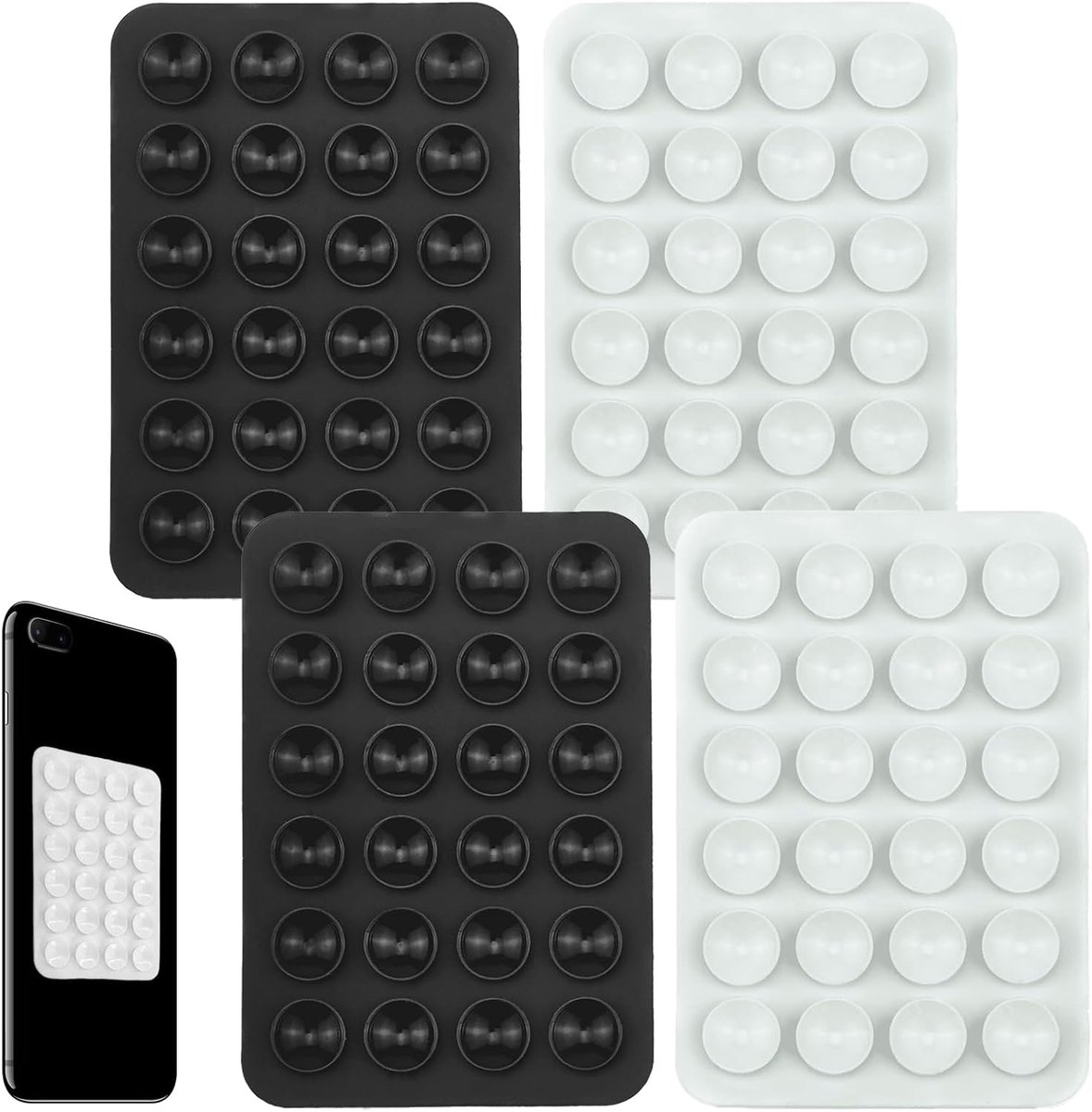 Mobiel toont 4 Pcs - siliconen zuignappen - duurzame grip - handig voor selfies - ShopVlot