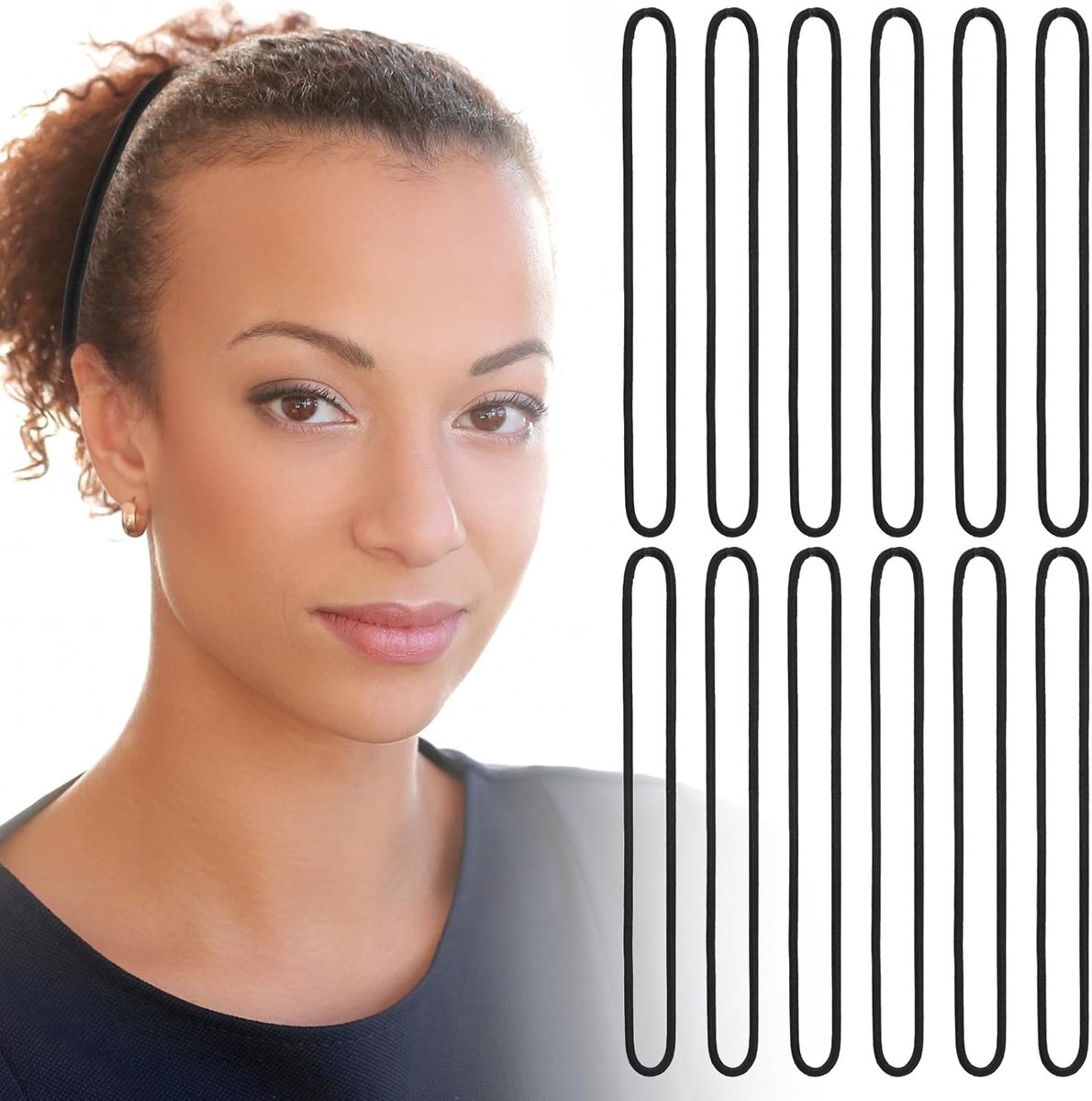 Pack of 50 Extra Long Hair Bands Ponytail Holders for Thick and Long Hair Durable Oversized Hair Bands - ShopVlot