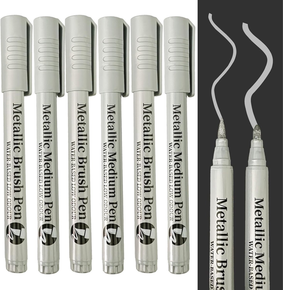 SnelShoppen - 6 Stuks Permanente Witte Waterdichte Markers, Hoge Kwaliteit Acrylverf Marker Pennen, Multifunctionele Verfmarker Wit, Sneldrogend voor