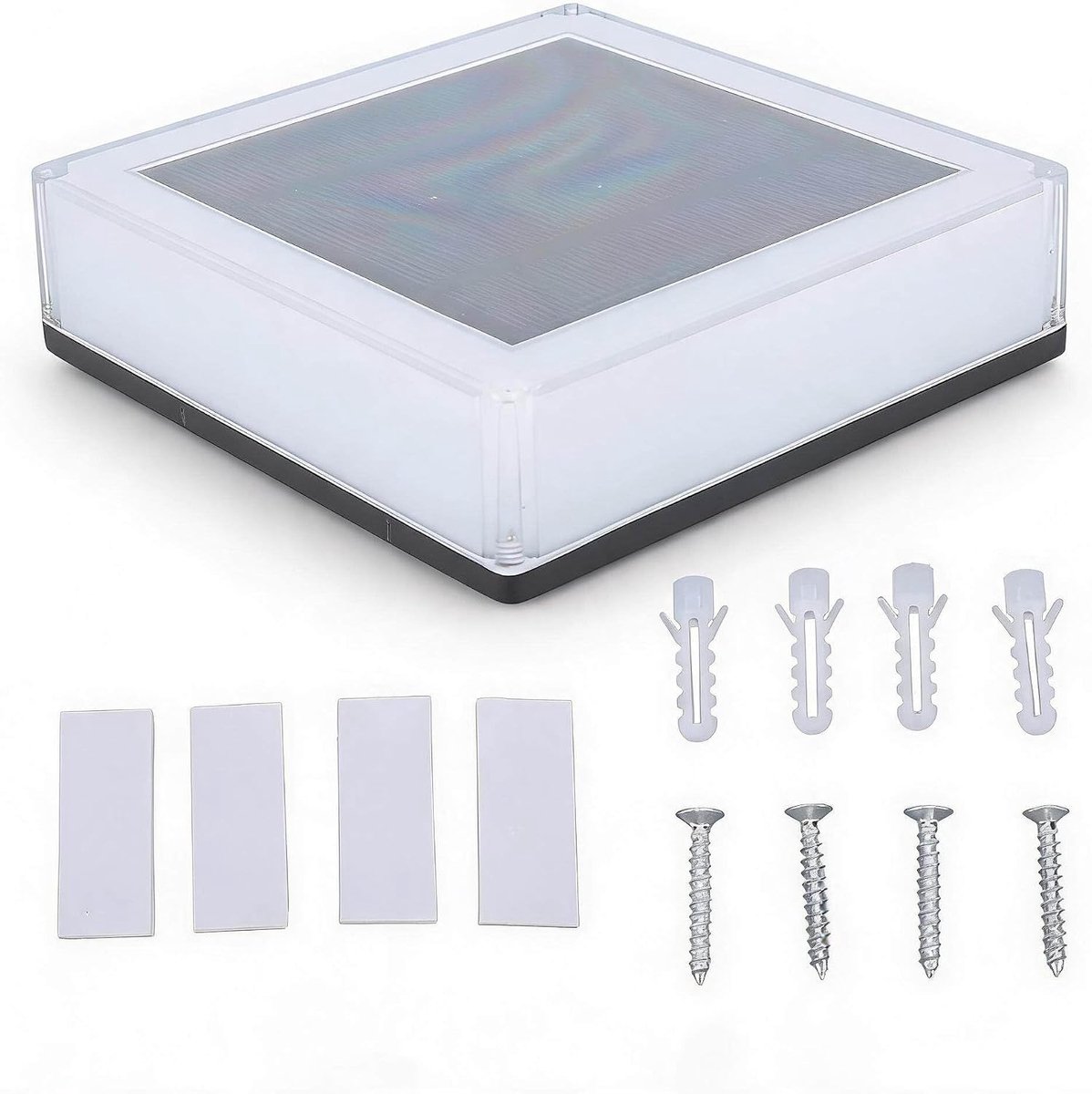 SnelShoppen - Solar Polverlichting, Moderne Pilarenlamp voor Buiten, Dusk Automatisch, IP67 Waterdicht, Duurzaam ABS en PC, Tuin, Terras, Feestverlich